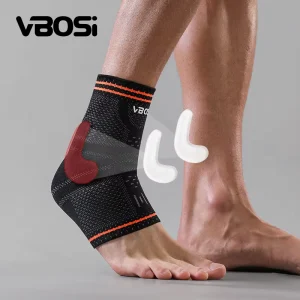 0087 3D Knitted Ankle Brace Anti-Slip Silicone Shock Absorption Compression Support for Running Basketball Protection