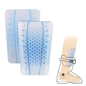 2 Blue Ski Shin Guards 5.91 X 3.94 Inch Gel Snowboard Shin Pads Shin Protector Pads for Skiing & Snowboarding Prevent Shin Bang
