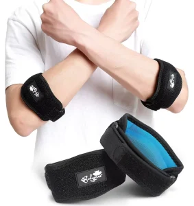 2 Pack Tennis Golfer’s Arm Protector Strap Band Elbow Brace Adjustable with Compression Pad