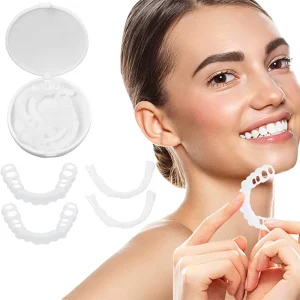 2 Pair Dentures Veneer False White Teeth Whitening Alternative for Men and Women