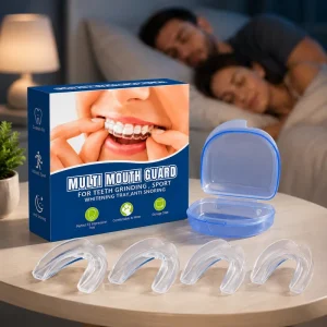2 Sizes Anti Snore Mouthpiece Sleep Mouth Guard Soft Dental Guard to Prevent Teeth Grinding & Relieve Bruxism
