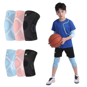 2228#4048#Children Sports Knee Protector Compression Knee Sleeves for Child Nylon Spandex Knee Brace Non Slip Silicone