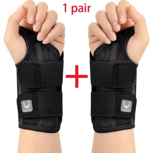 2PC Nylon Wrist Guard with Adjustable Dual Strap Thin Design for Finger Joint Pain Thumb Strain Protection
