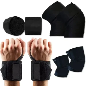 3 in 1 Set Cotton Sports Wrist Straps Knee Elbow Wrist Pads for Cycling Fitness Training Pressure Bandage Protective Support