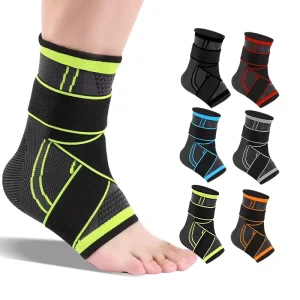 3024# Gym Sports Ankle Brace Sleeve Foot Compression Ankle Support Brace with Straps