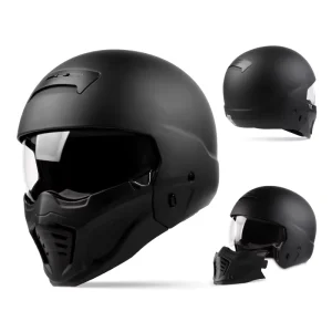 3C Certified Retro Winter Motorcycle Helmet for Men Women Customizable Full Face Design Dual ABS Visor