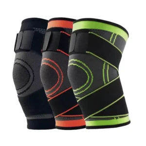 3D Knitted Compression Knee Brace Elastic Knee Support Brace Adjustable with Belt Knee Protectors Thick Universal Available
