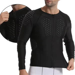 3D Molded Foam Football Padded Base Layer 4-Way Stretch Body Armor for Collision Sports Compression Padded Shirt
