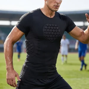 3D Molded Foam Soccer Protective Padded Shirt Quick Dry Body Armor for Collision Sports