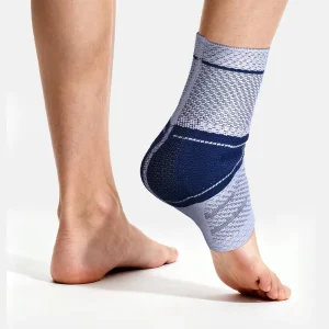 3D Weaving Compression Ankle Brace with Bilateral Silicone Massage Pads Lightweight Breathable Ankle Support Sleeve for Sports