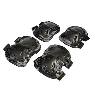 4 Pcs Tactical Knee Elbow Protective Pad Set for Kneeling Training Cycling Hunting Climbing Outdoor Sports Safety Gear