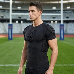 4-Way Stretch EVA Padded American Football Protective Compression Padded Shirts Training Sports Protective Gear