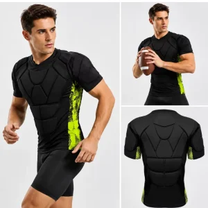 4-Way Stretch EVA Padded Football Protective Compression Padded Shirt Training Gear Safety Equipment