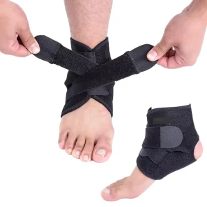 4 Way Stretch Nylon Spandex Ankle Compression Sleeve Breathable Sports & Injury Recovery Support