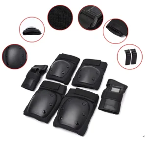 6 Pcs Set Protective Gear Elbow Knee Pads Wrist Guard Skateboard Roller Skating Scooter for Adult Kids