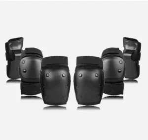 6 in 1 Protective Gear Set for Kids Adults Soft Nylon Knee Pads Wrist Guards Elbow Pads Skateboarding Roller Skating Made PU