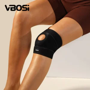 6008 Premium Open Patella Design Soft Gel Pad Breathable Mesh Neoprene Knee Brace Hook Loop Closure Unisex Non Slip Sports