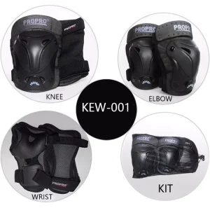 6PCS Hard Shell Sports Safety Pad Kit for Kids & Adults Inline Roller Skating & Biking Knee Elbow Wrist Support Pad Safe Guard