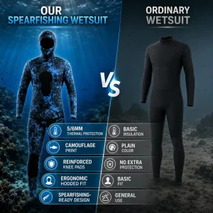 6mm CR Neoprene Spearfishing Suit Camouflage Two Piece Wetsuit With Hoodie For Cold Water Diving