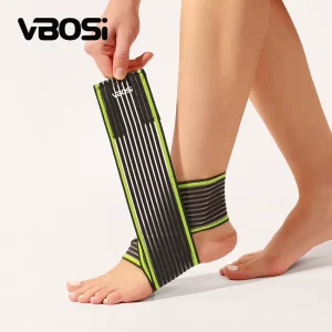 7224 Compression Ankle Support Bandage Open Heel Design Nylon Material Hook Loop Closure Lightweight Breathable Protection