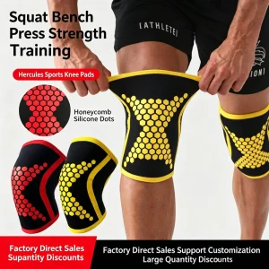 7MM Thick Breathable Compression Sports Kneebrace Protector Honeycomb Pattern Shock Absorption Workout Fitness Elbow Hip Pads