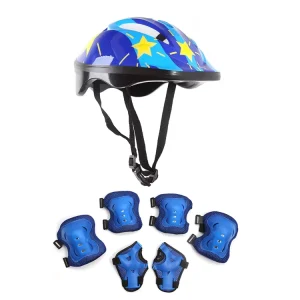 7pcs Kit Kids Sports Elbow Pad and Knee Pad Helmet Set Skating Protective Gear Skateboard Support Knee Protectors for Children