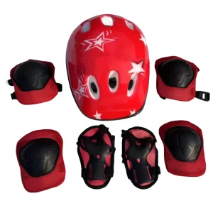 7pcs Set Bicycle Cycling Safety Protector Gear for Kids Elbow and Knee Pads with Helmet Wristguard