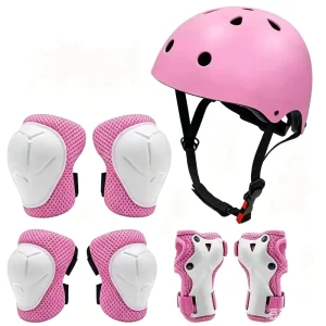 7pcs set Elbow Knee Pads Helmet Wristguard Bicycle Cycling Skateboard Roller Safety Protector Kids Skating Protective Gear