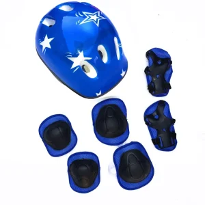 7pcs set Kids Bicycle Cycling Protective Gear Elbow Knee Pads Helmet Wristguard Safety Protector