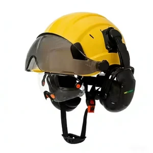 ABS CE EN397 ANSI Z89.1 Industrial 6 Point Safety Helmet Construction Hard Hat with Earmuff and Visors