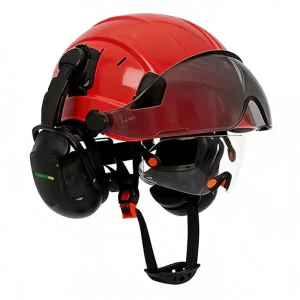ANSI 6 Point Construction Cap Protective Hard Hat for Climbing Riding Outdoor Rescue with Earmuff & Visor Safety Helmets