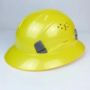 ANSI Z89.1 Type 1 Class C Carbon Fiber Printing Full Brim Safety Helmet HDPE Hard Hats with Vents