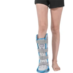 Adjustable AFO Ankle Foot Orthosis Support Brace Breathable Rigid Ankle Brace with 4 Adjustable Straps for Post Op Support