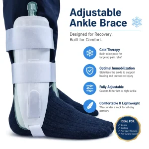 Adjustable Ankle Brace with Air Pump Medical Ankle Support Brace for Sprain Injury Recovery