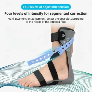 Adjustable Ankle Foot Brace for Foot Drop Foot Valgus Varus Correction Support with Soft Straps for All Day Wear in Shoes