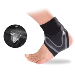 Adjustable Ankle Support Wrap With Anti Slip Silicone Strap Compression Breathable Sports Ankle Support Brace