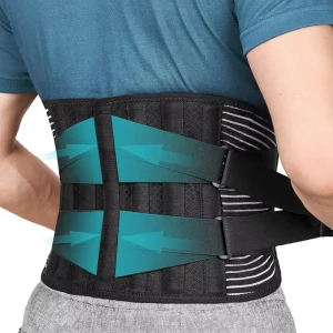 Adjustable Breathable Lumbar Back Belt with Soft Back Pad Waist Support Brace for Daily Activities & Lower Back Stability
