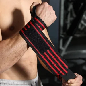 Adjustable Breathable Polyester Wristband Gym Gloves Wrist Strap Hand Compression Sleeves Support Fitness Weightlifting Palm