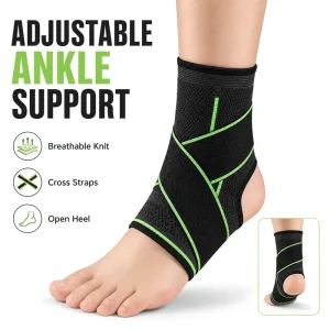 Adjustable Breathable Spandex Nylon Ankle Support Brace Compression Sleeve Injury Prevention Pain Relief For Volleyball