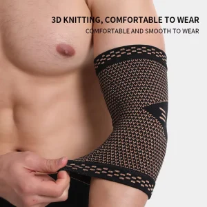 Adjustable Copper Elbow Brace Copper Sleeve Elbow Protector Nylon Knitting Elbow Bandage for Workout