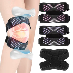 Adjustable Double Pull Knee Support Brace Dual Patella Stabilizer with Silicone Pad Pressurized Shockproof Knee Strap