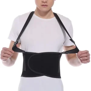 Adjustable Double Straps Back Brace Lower Lumbar Support Compression Elastic Waist Support Belt