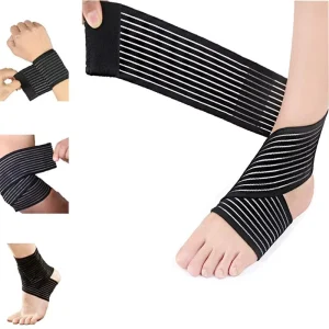 Adjustable Elastic Bandage Ankle Strap Embroidered Fish Line Brace Support for Waist Knee Wrist Compression Hook Loop Technique