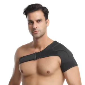 Adjustable Ergonomic Black Neoprene Shoulder Pads Breathable Double Pressure Removable Washable 100% Polyester Sports