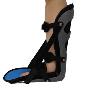 Adjustable Grey Ankle Foot Orthosis Immobilization Fixed Brace with High Density Resin Board & Velvet Fabric