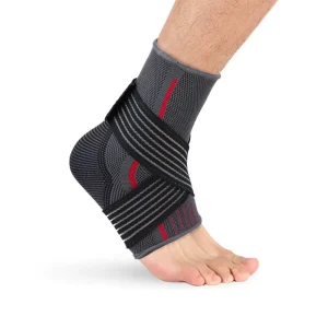 Adjustable Knitted Ankle Support with Straps Breathable Eco friendly Comprehensive Protection for Sports