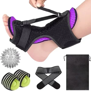 Adjustable Neoprene Foot Drop Night Splint Hook Loop Closure for Plantar Fasciitis Protection Unisex Adult Ankle Brace