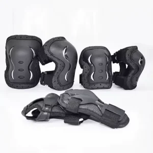 Adjustable Nylon EVA Hard Shell Safety Gear Set Cycling Knee Elbow Pads Wrist Guards