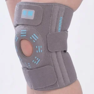 Adjustable Open Patella Knee Brace with Side Stabilizers Neoprene Knee Support for Sports Injury Recovery & Pain Relief
