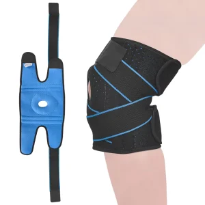 Adjustable Open Patella Knee Compression Support Brace Breathable Knee Protection Sleeve with Elastic Compression Straps